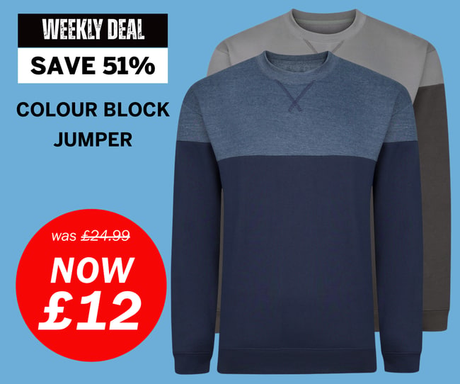 Colour Block Jumper Now £12